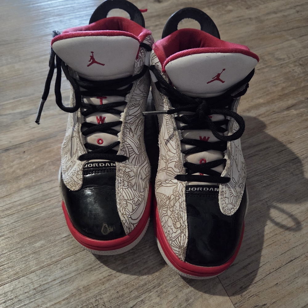Jordan Red and Black Sneakers